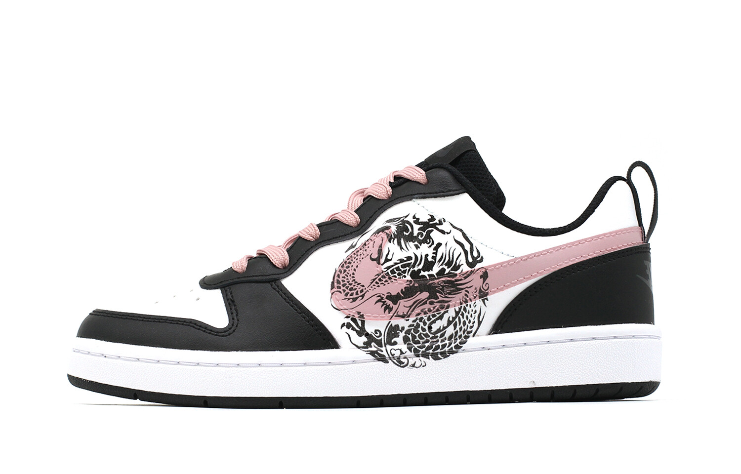 

Кроссовки Nike Court Borough Skateboarding Shoes Women's Low-top Black/white/pink, черный/розовый
