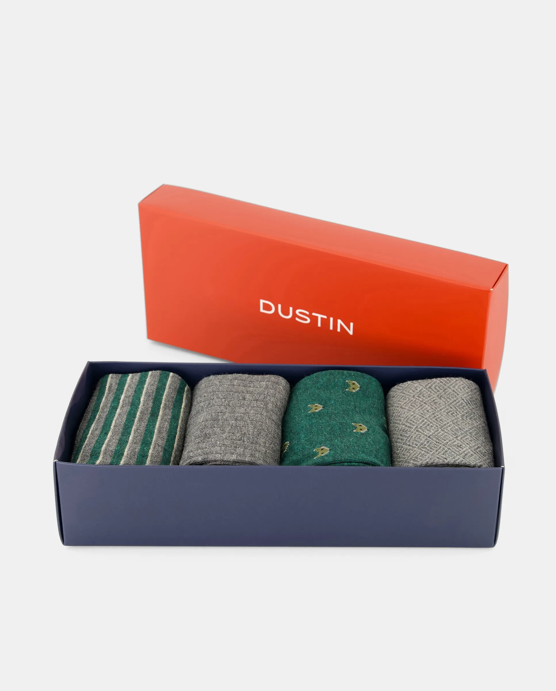 

Коробка 4 пары мужских нарядных носков Dustin, зеленый
