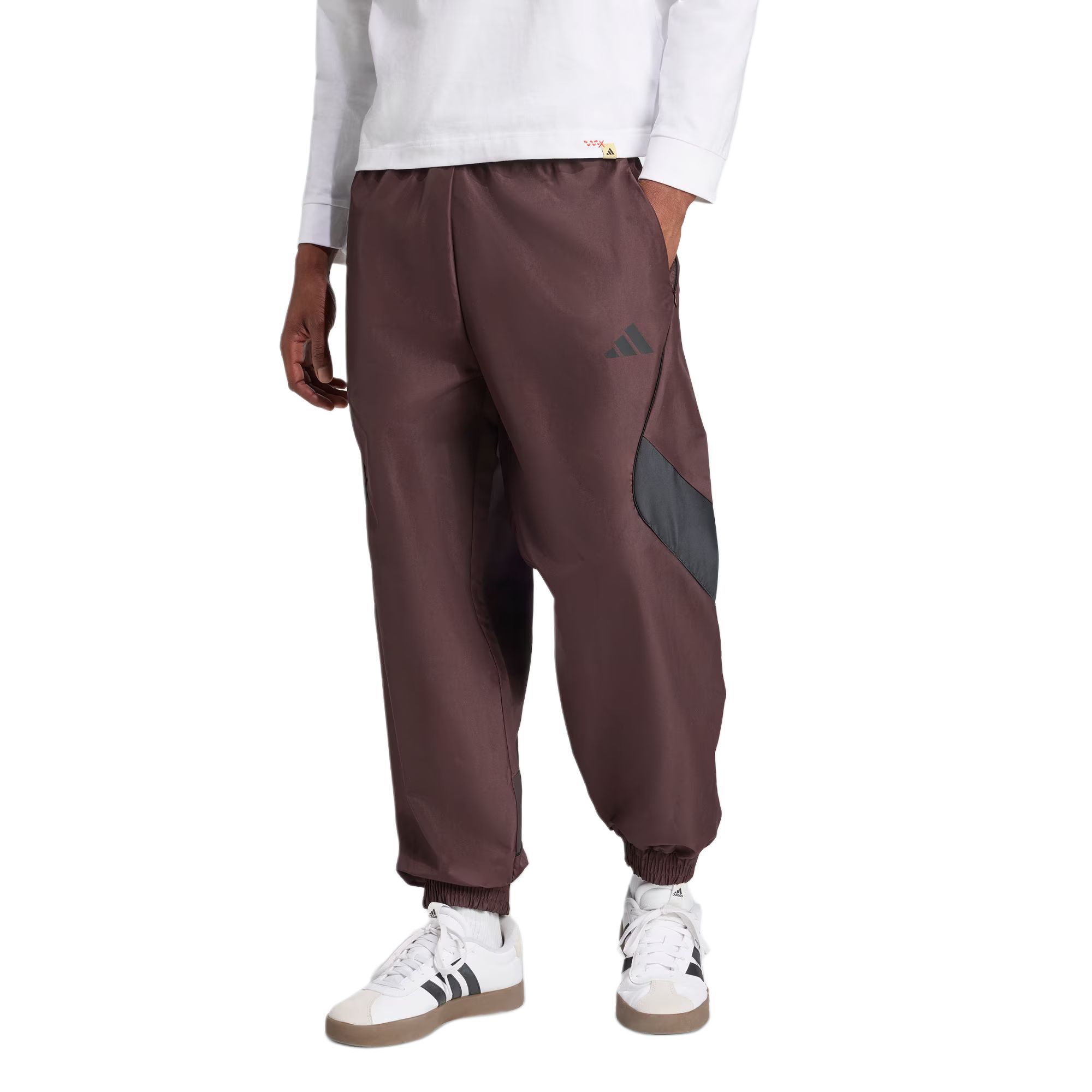 Брюки Casual SS25 STADIUM TRACKSUIT BOTTOMS мужские Adidas, темно-коричневый/черный — фото 2