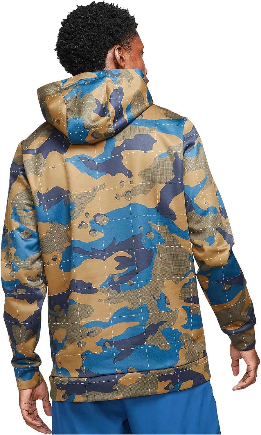 Мужская толстовка с капюшоном Nike Therma Fit, Court Blue Camo — фото 2