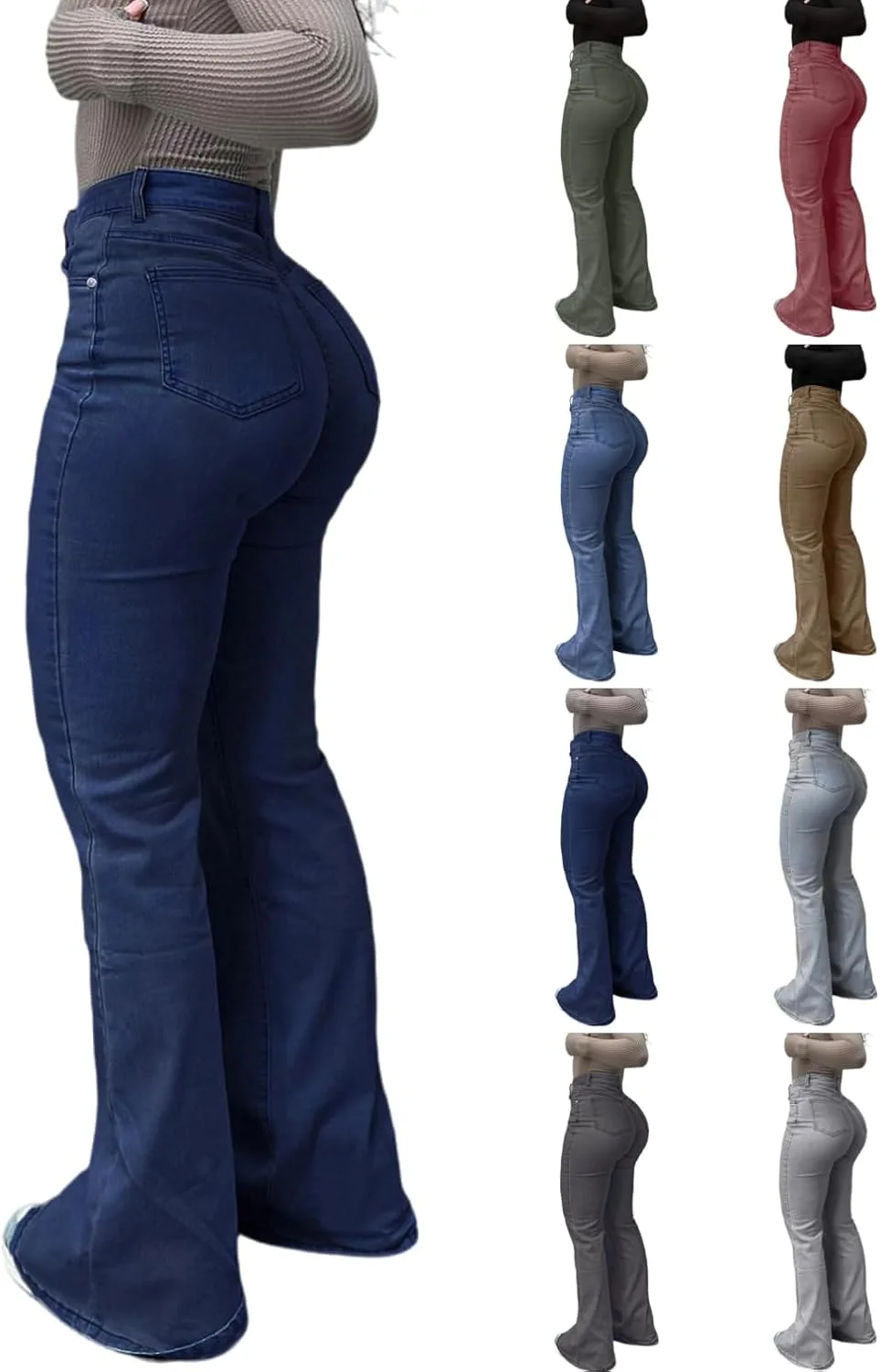 

Джинсы Bell Bottom для женщин High Waist Wide Leg AKTCVVJ