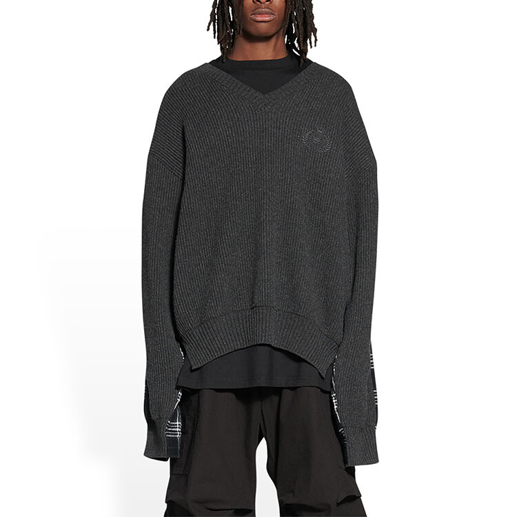 Рубашка мужская Balenciaga Hybrid V-Neck, черный — фото 3