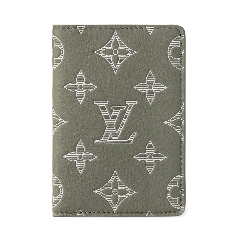 

LOUIS VUITTON Кожаный картхолдер мужской оливковый