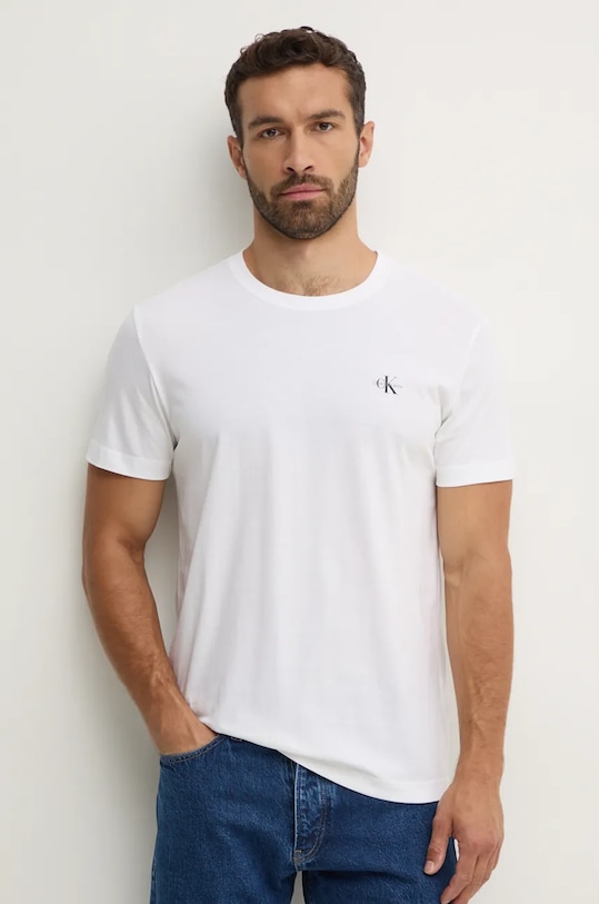 

Хлопковая футболка 2 шт Calvin Klein Jeans, белый