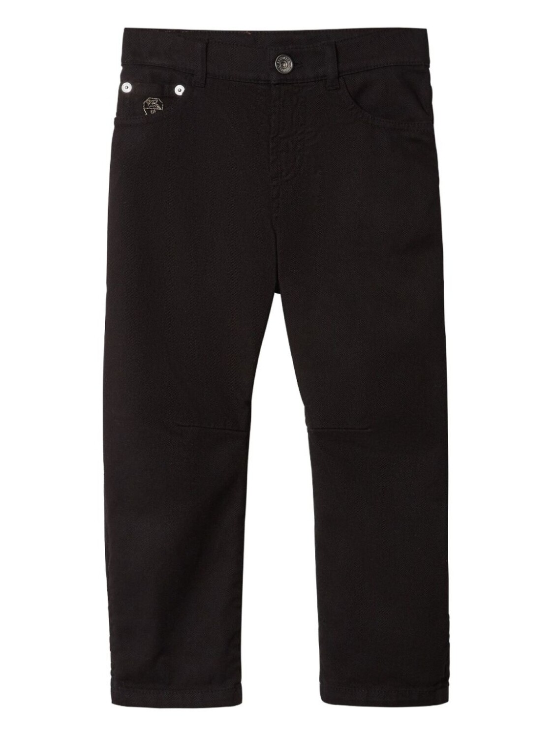 

Brunello Cucinelli Kids прямые джинсы с вышитым логотипом, черный