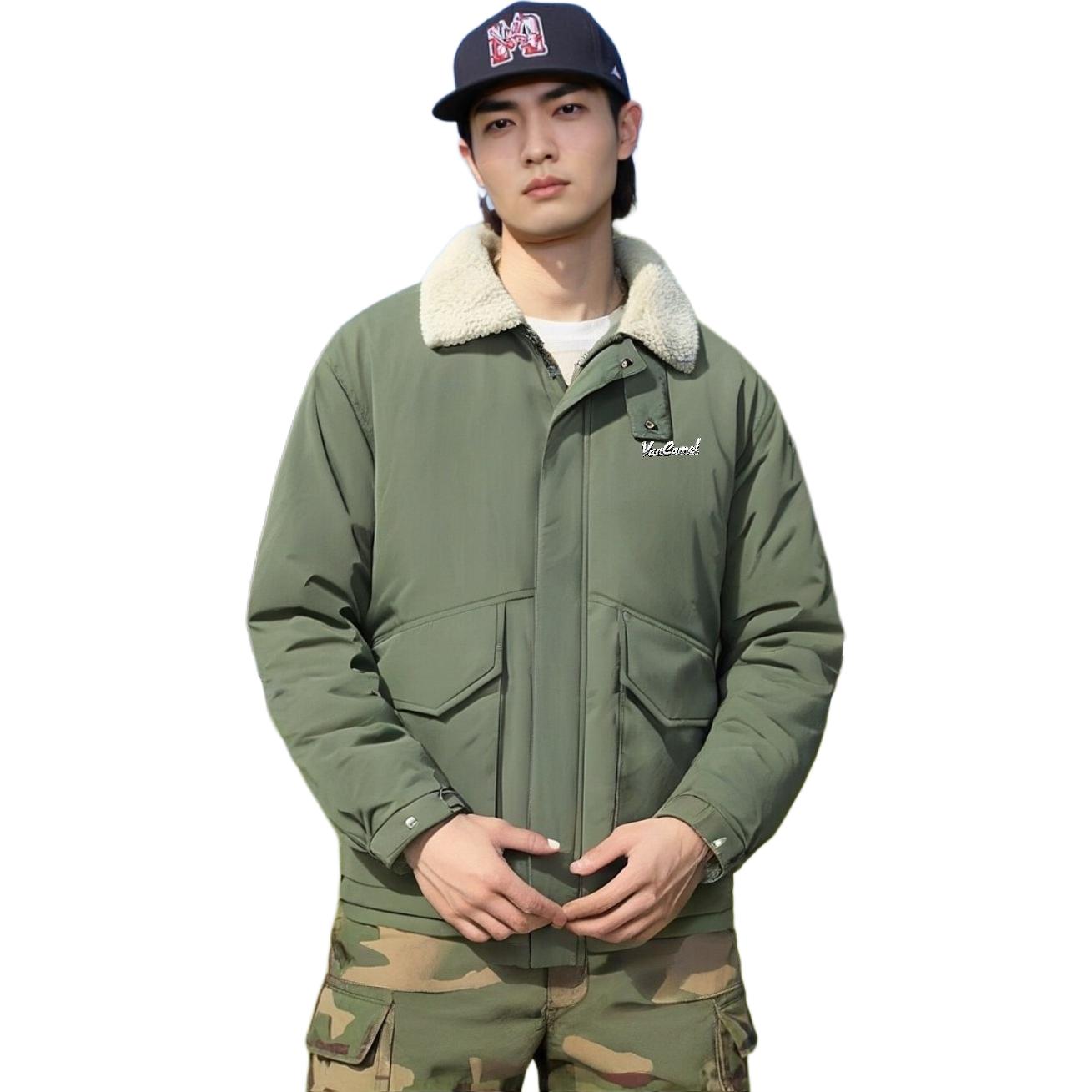 

Пуховик Unisex Lapel Thickened Puffer VanCamel, зеленый