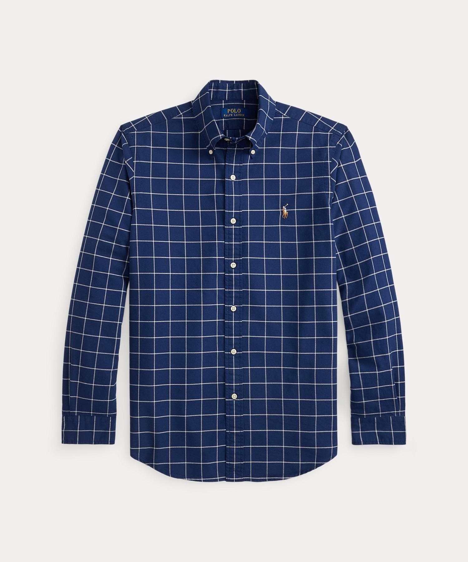 Классическая рубашка Оксфорд в клетку Polo Ralph Lauren, 410 Navy
