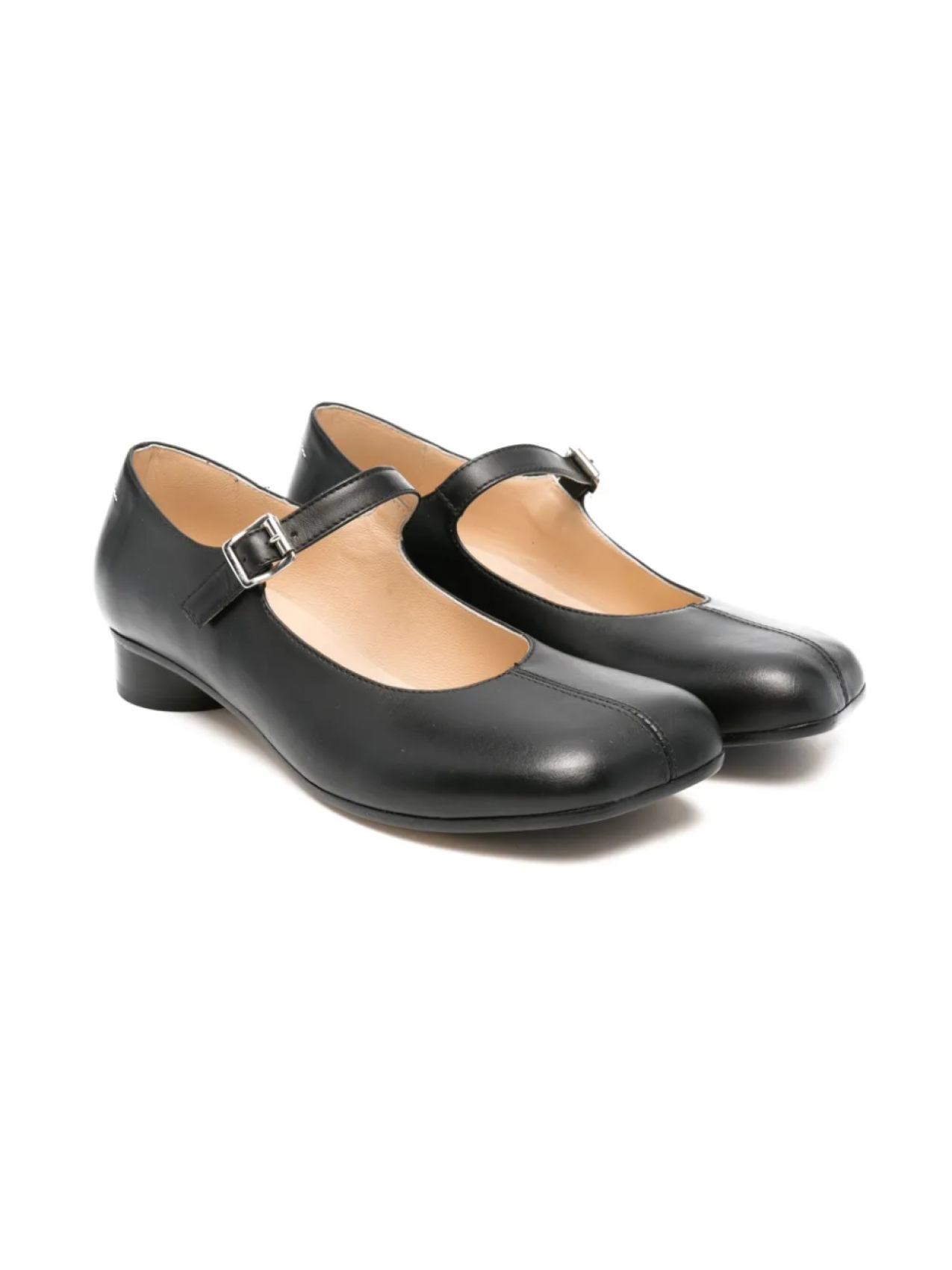 

Кожаные балетки MM6 Maison Margiela Kids, черный