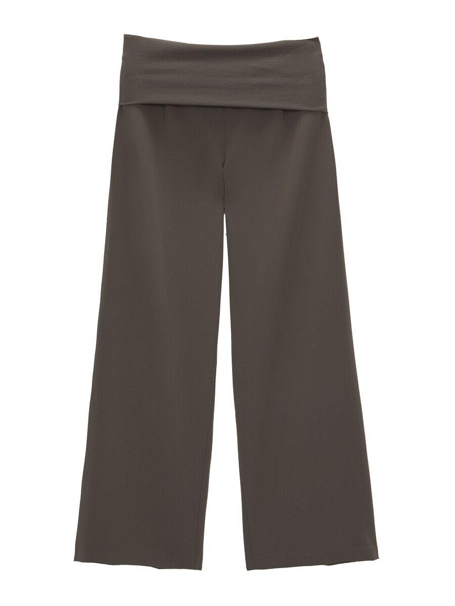 

Брюки со складками спереди Pull&Bear Wide leg Pleat-Front Pants, серо-коричневый