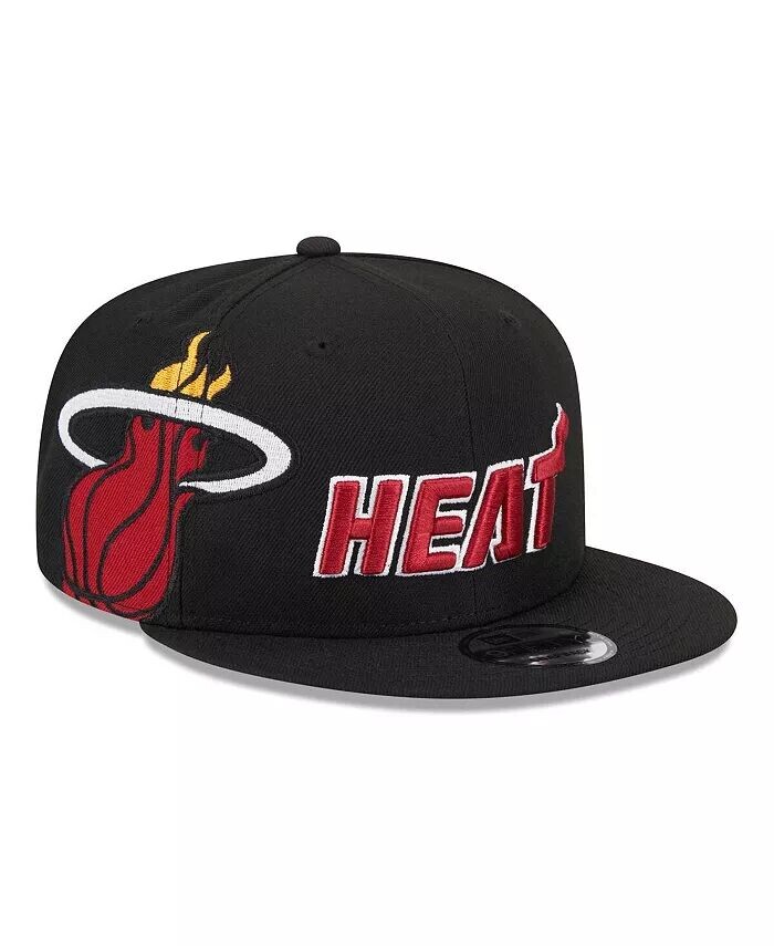 

Мужская черная бейсболка Miami Heat с боковым логотипом 9fifty Snapback New Era