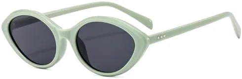 

Модные солнцезащитные очки «кошачий глаз» маленького размера для женщин, градиентные линзы UV400, винтажные заклепки, мужские солнцезащитные очки MTZJH, Green Gray