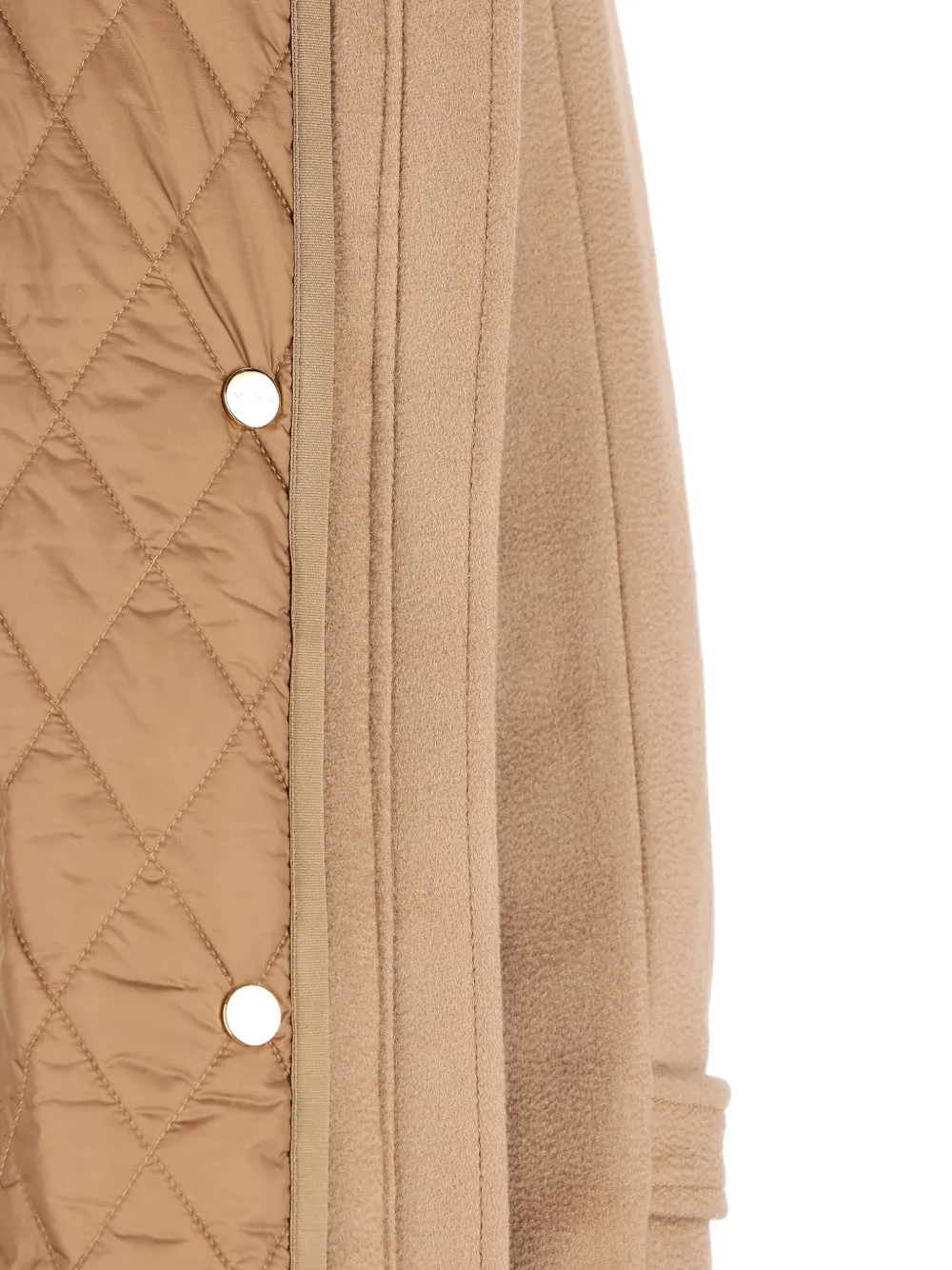 Стеганое шерстяное пальто Max Mara, коричневый — фото 4