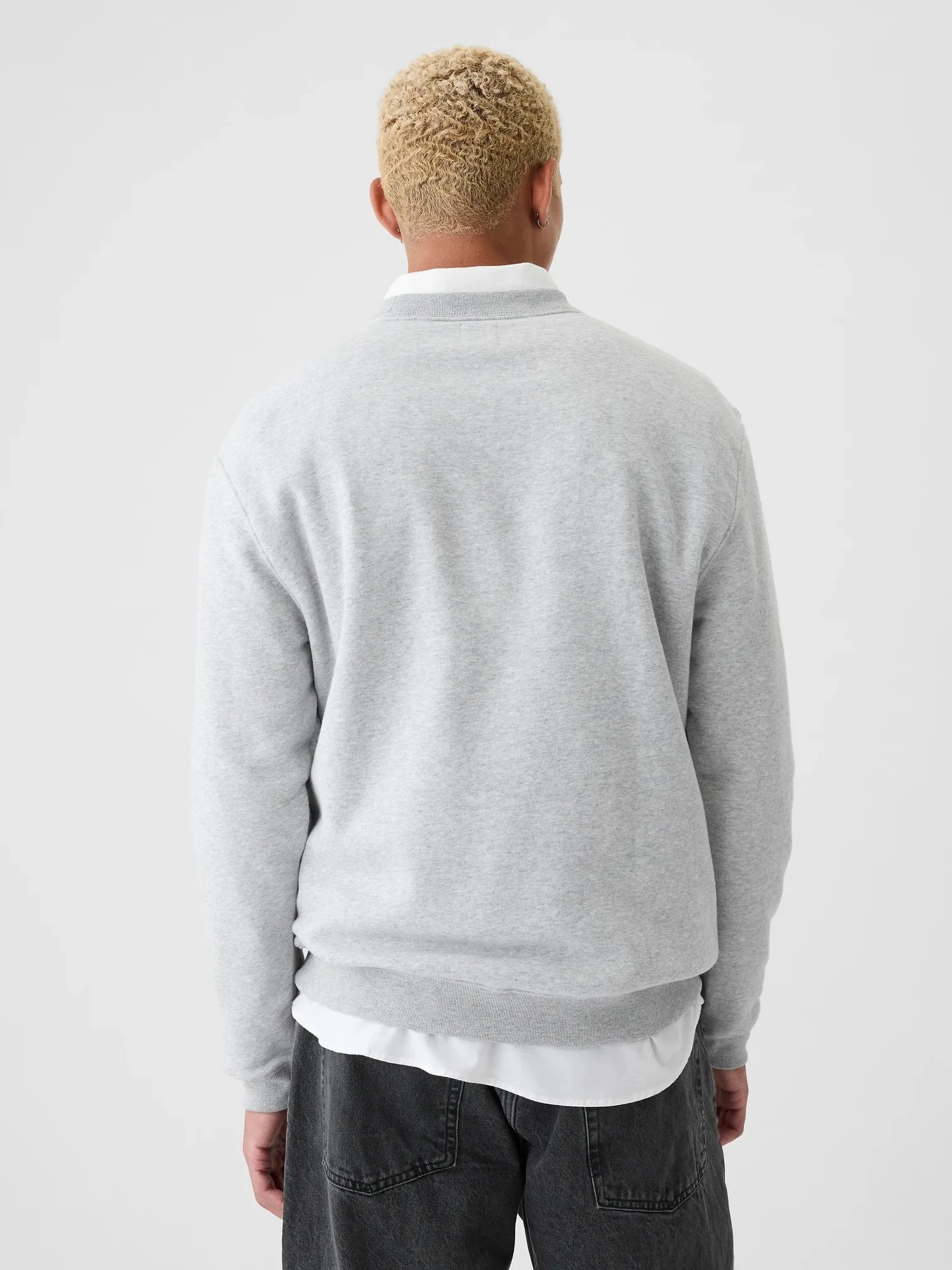 (U) Винтажная мягкая толстовка с круглым вырезом (унисекс) GAP, LIGHT_HEATHER_GREY_B08 — фото 3