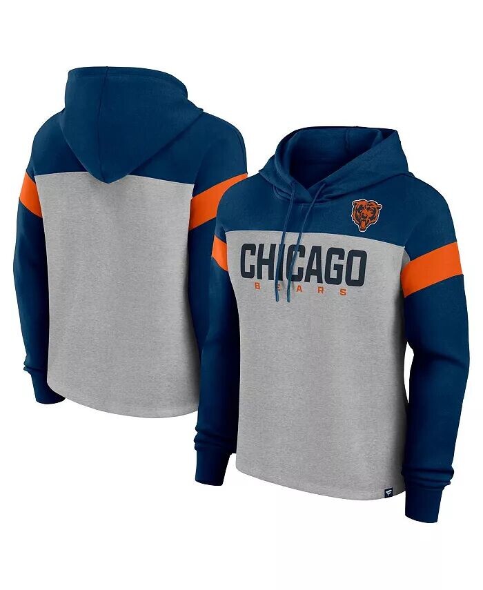 

Женская толстовка с капюшоном Chicago Bears Bold Play Call цвета «серый/темно-синий» Fanatics