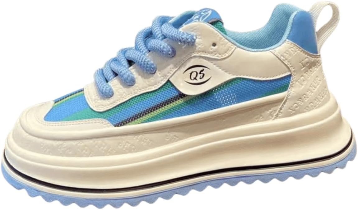 

Мужские низкие повседневные спортивные кроссовки - верх из дышащего ПУ, подошва из противоскользящего ПВХ, удобные наружные кроссовки на шнуровке, простой дизайн Clolinde, синий