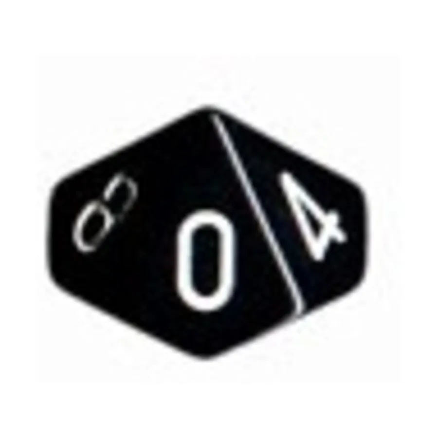 

d10 Черный с белым (10), Dice - Opaque - d10 (Chessex)