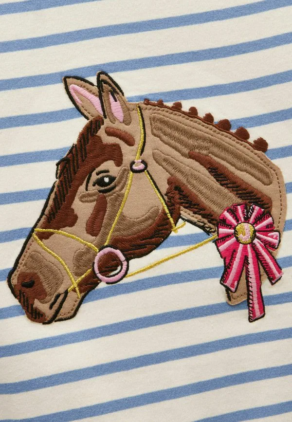 Футболка astra с аппликационным принтом, стандартного кроя. Joules, White & Blue Striped Horse — фото 3