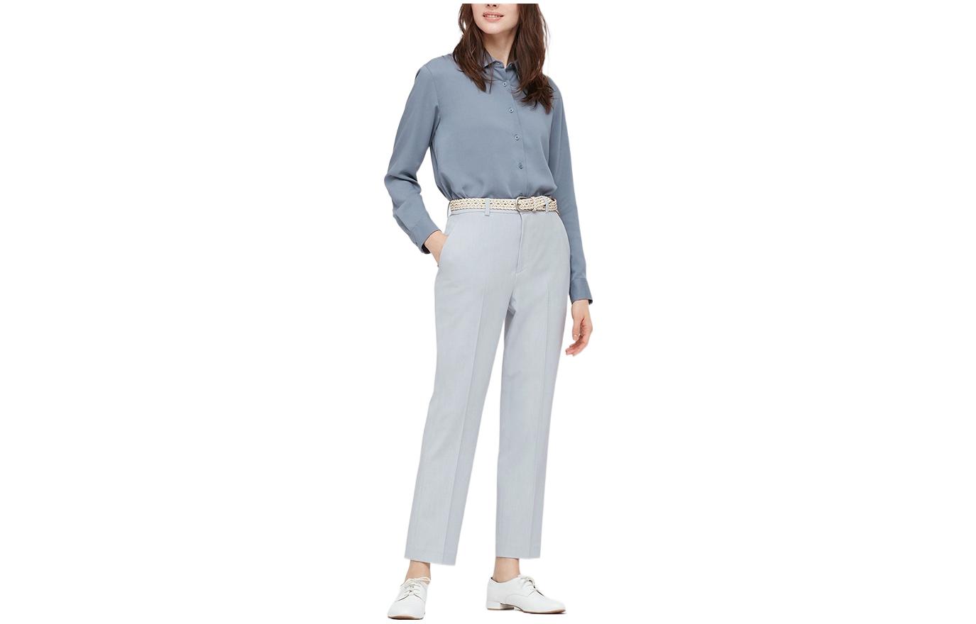 Женские повседневные брюки светло-голубые UNIQLO — фото 2