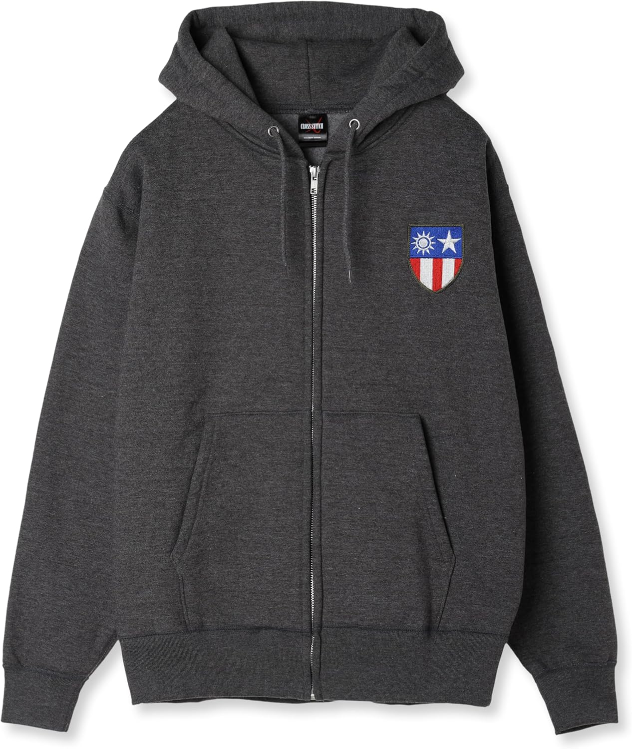 

Толстовка с капюшоном в стиле F, нашивка с гербом армии США, флисовая подкладка, толстовка на молнии, цвет угольно-серый F-Style