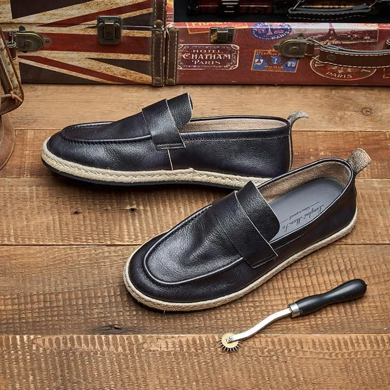 Лоферы мужские кожаные, Slip-On, Black DHFIRUFSHLO — фото 2