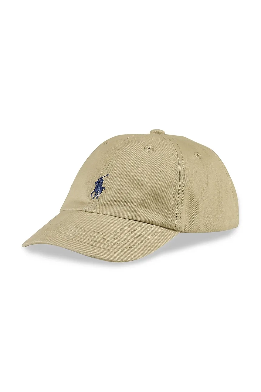 

Детская хлопковая шапка с козырьком Polo Ralph Lauren, зеленый