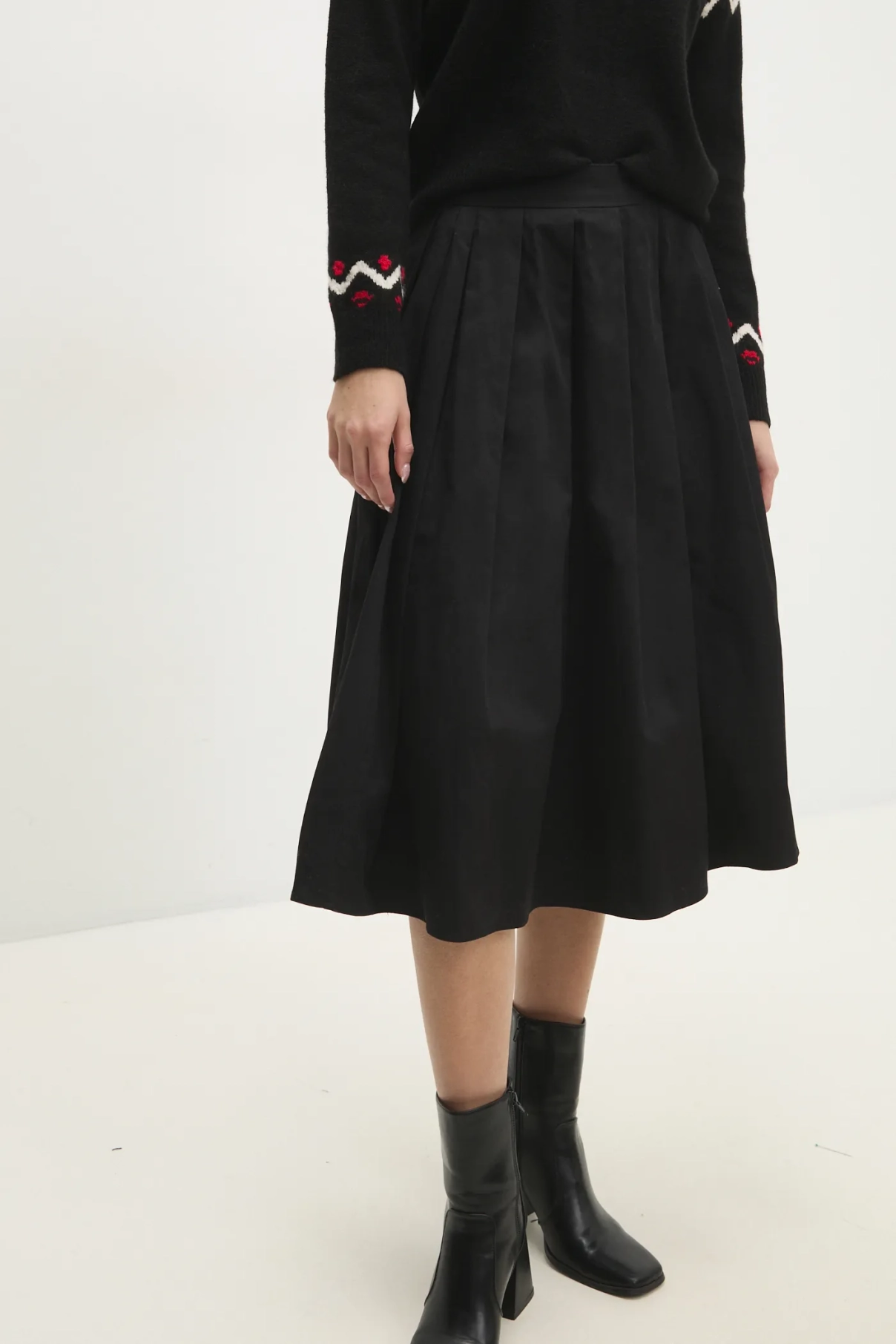 

Хлопковая юбка Answear Lab, черный