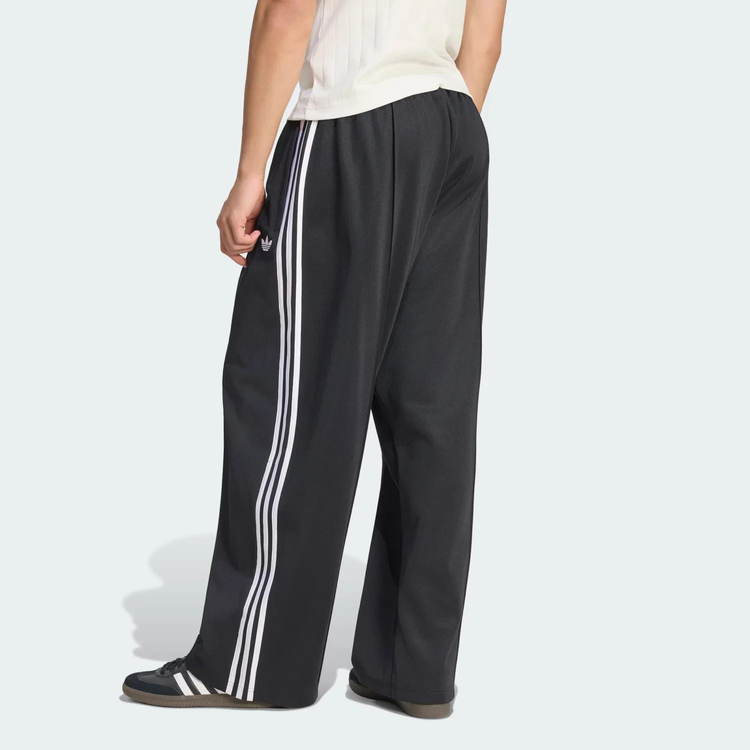 Брюки Adidas Originals с широкими штанинами, черные — фото 3