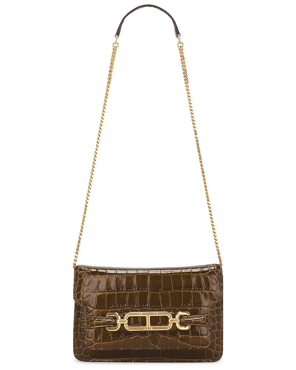 

Сумка кросс-боди Tom Ford Stamped Croc Whitney Small Shoulder, хаки