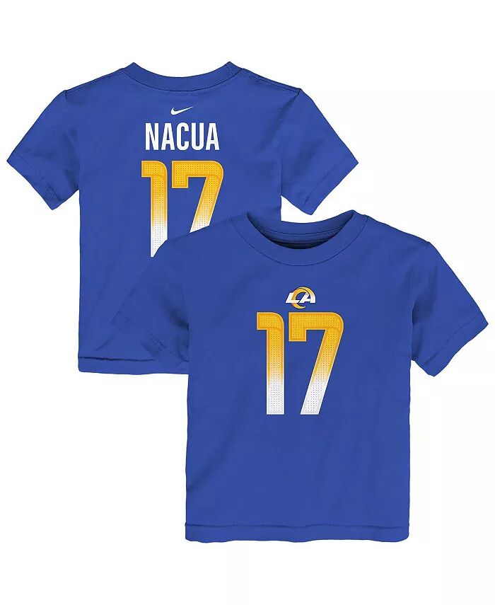 

Футболка с именем и номером игрока для малышей Puka Nacua Royal Los Angeles Rams Nike