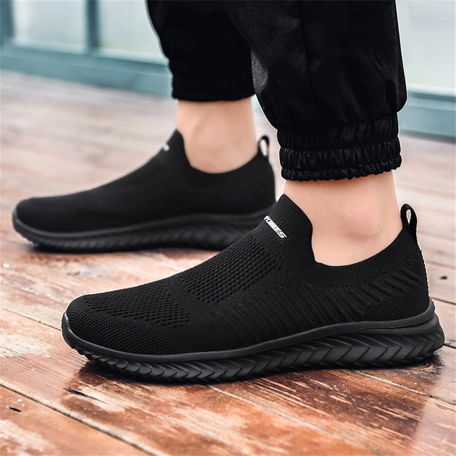 Мужские модные летние кроссовки Lite Adapt из сетчатой ​​ткани, дышащие, легкие, удобные, повседневные, на плоской подошве Generisch, Black — фото 3