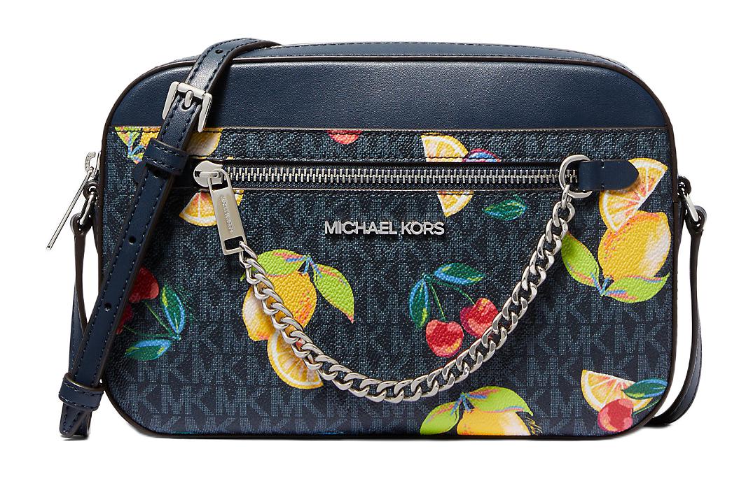 

Сумка через плечо из холста, синяя морская, Michael Kors