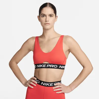 

Спортивный бюстгальтер Nike Pro Indy Plunge, цвет Light Crimson/White