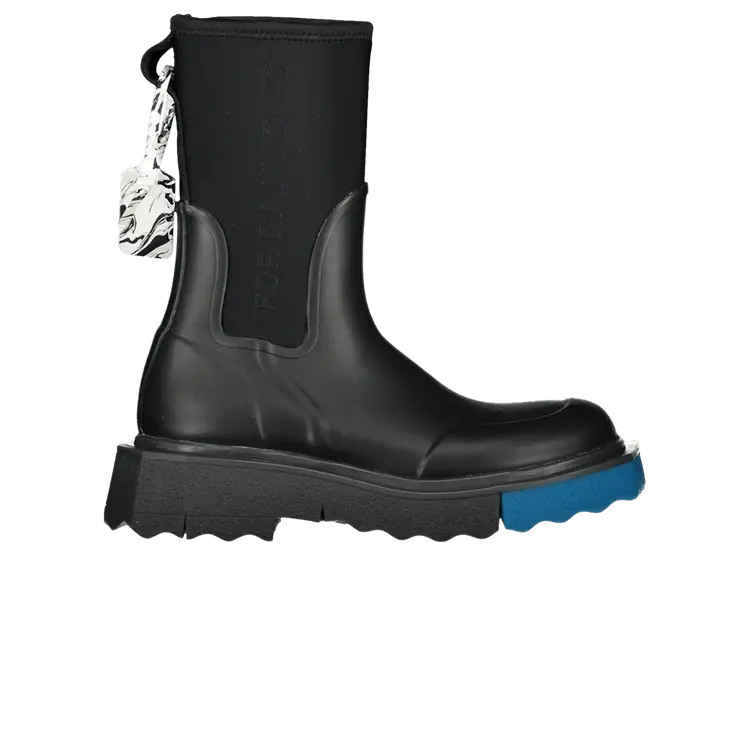 Ботинки Off-White Wmns Zip-Tie Rain Boot 'For Rainy Days - Black Blue', черный