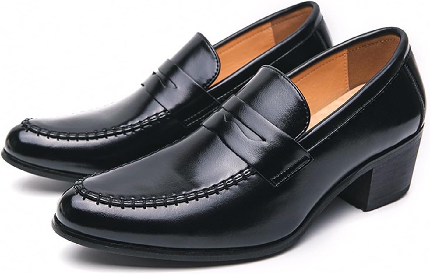 

Мужские кожаные формальные лоферы на среднем каблуке с заостренным носком, ручной работы, с устойчивым толстым каблуком, без скольжения, низкие, на каждый день, бизнес, для работы, вечеринки, свадьбы, офиса Fifilapin, черный