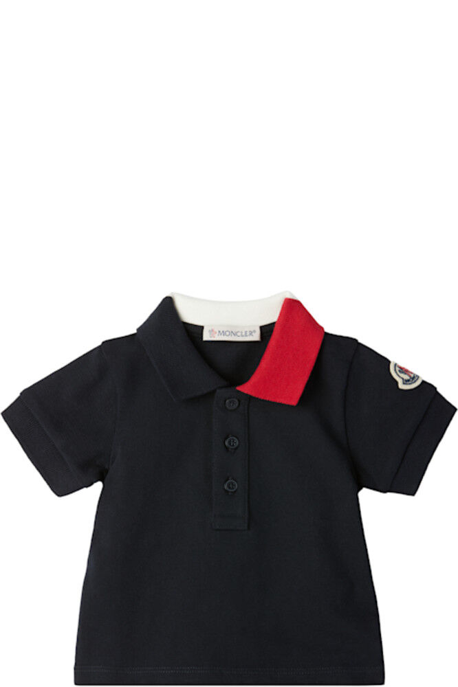 

Поло с нашивкой-логотипом Baby Navy Moncler Enfant