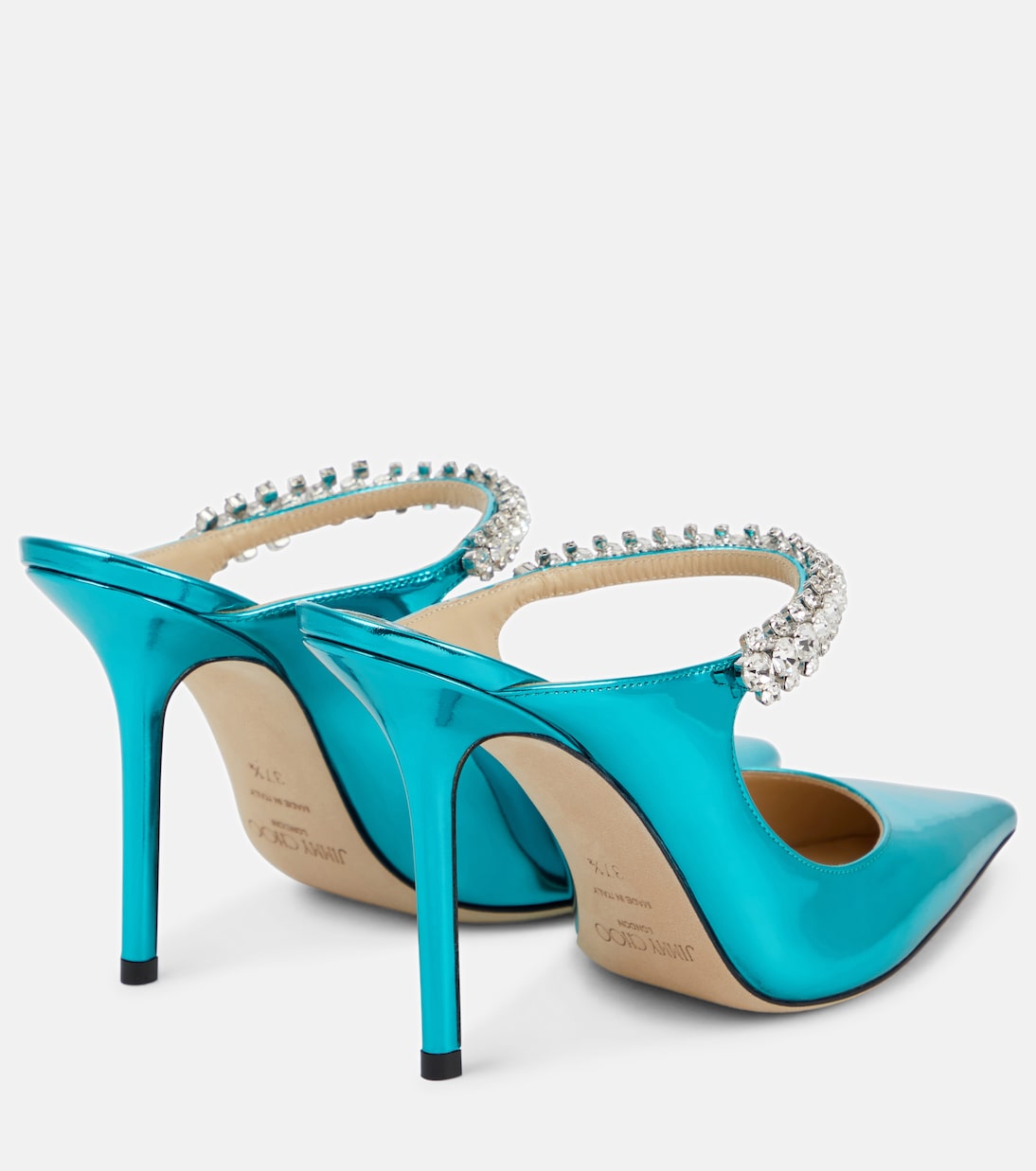 Мюли Bing 100 из металлизированной кожи Jimmy Choo, Malibu — фото 3