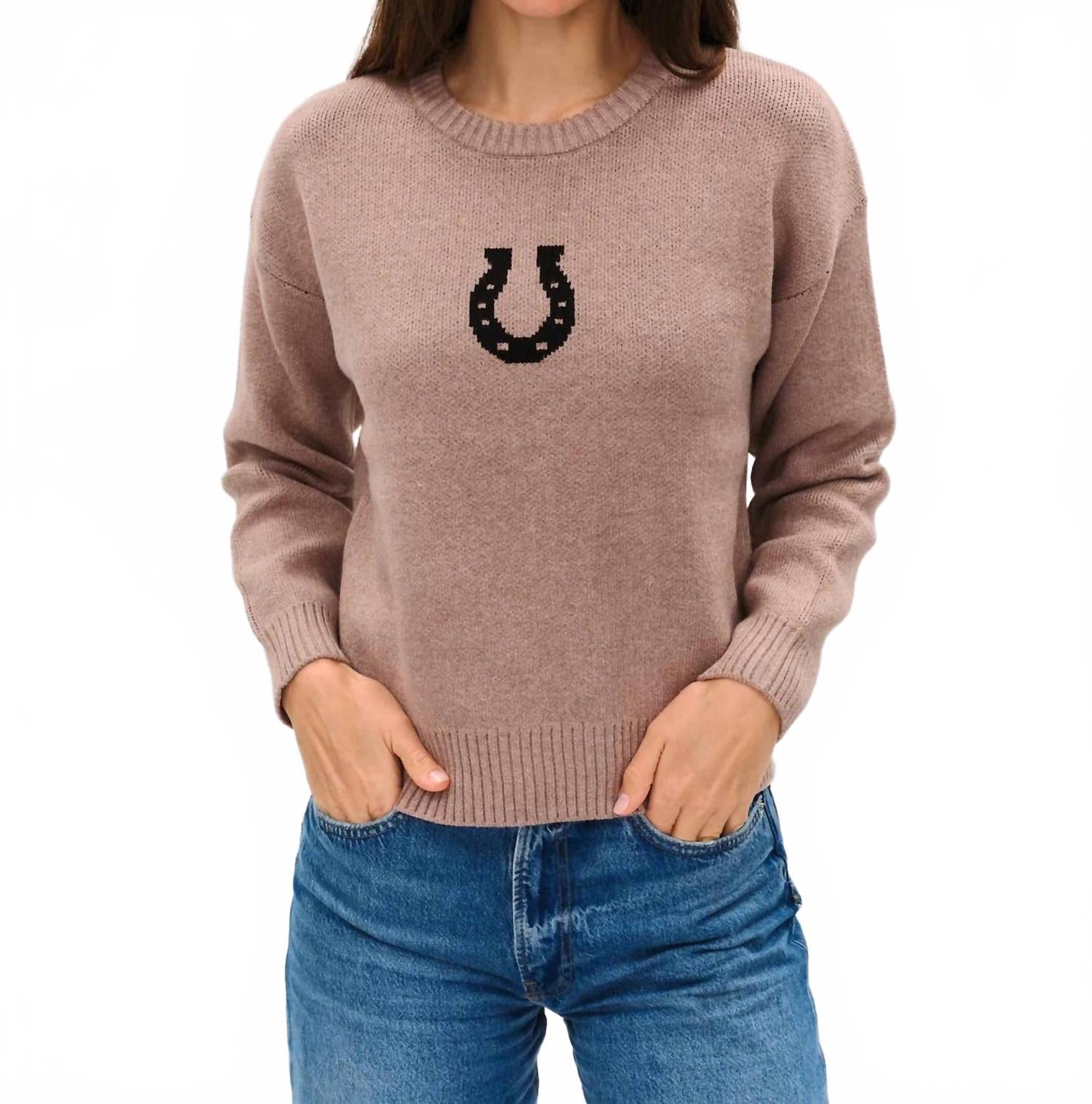 

Коричневый свитер с подковой Six/Fifty, коричневый