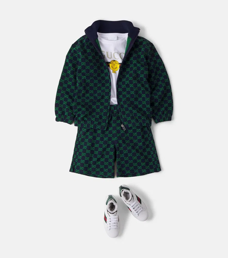 Спортивная куртка GG из хлопкового пике Gucci Kids, зеленый — фото 2
