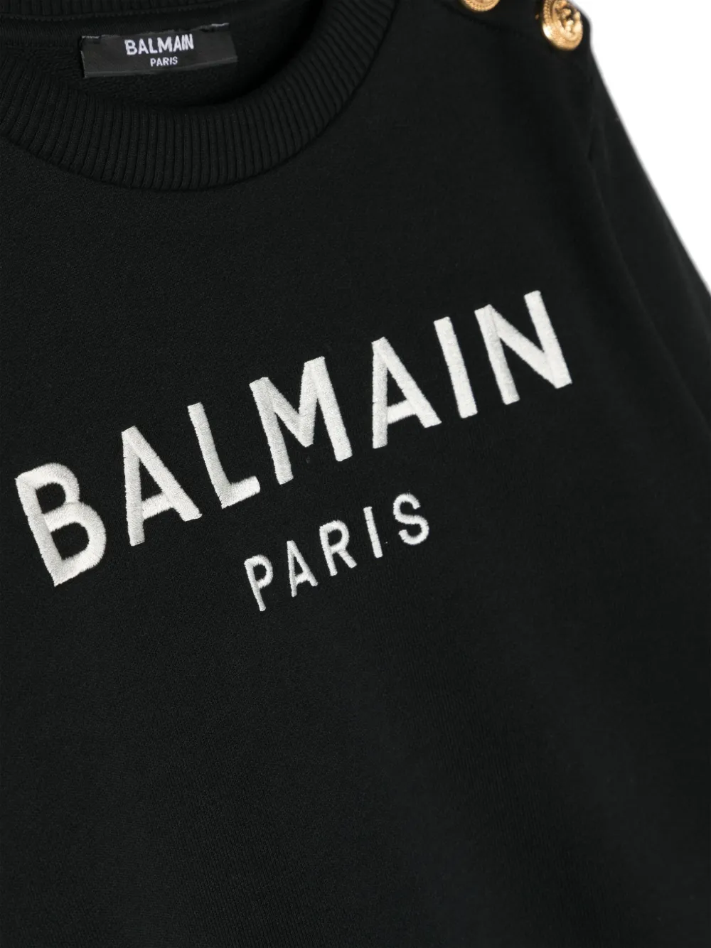 Толстовка с вышитым логотипом Balmain Kids, черный — фото 3