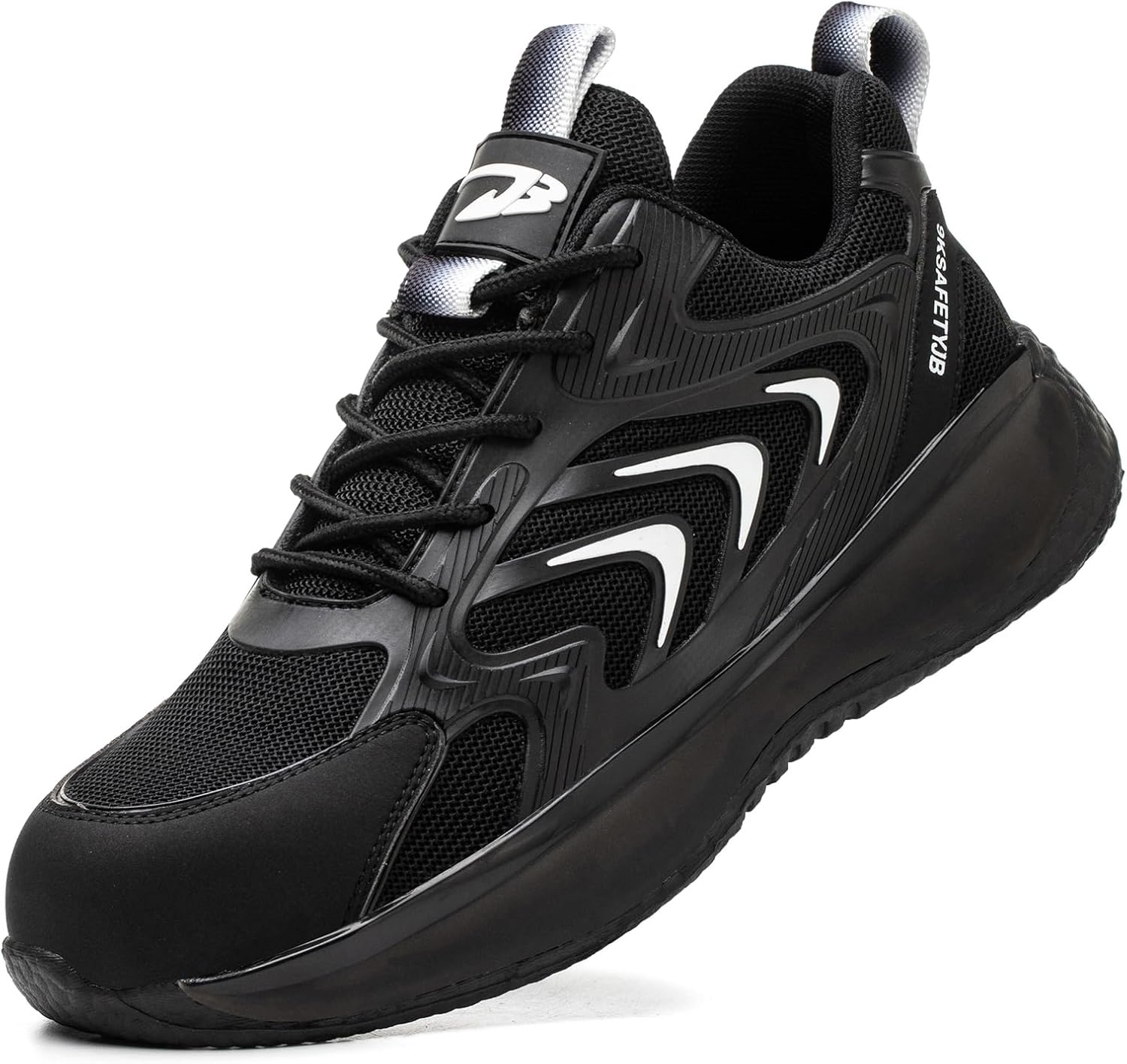 

Защитные ботинки со стальным носком для женщин и мужчин, удобные легкие ботинки для строительства, универсальная обувь, стойкая к проколам и скольжению, обувь для пищевой промышленности Qunlon, черный