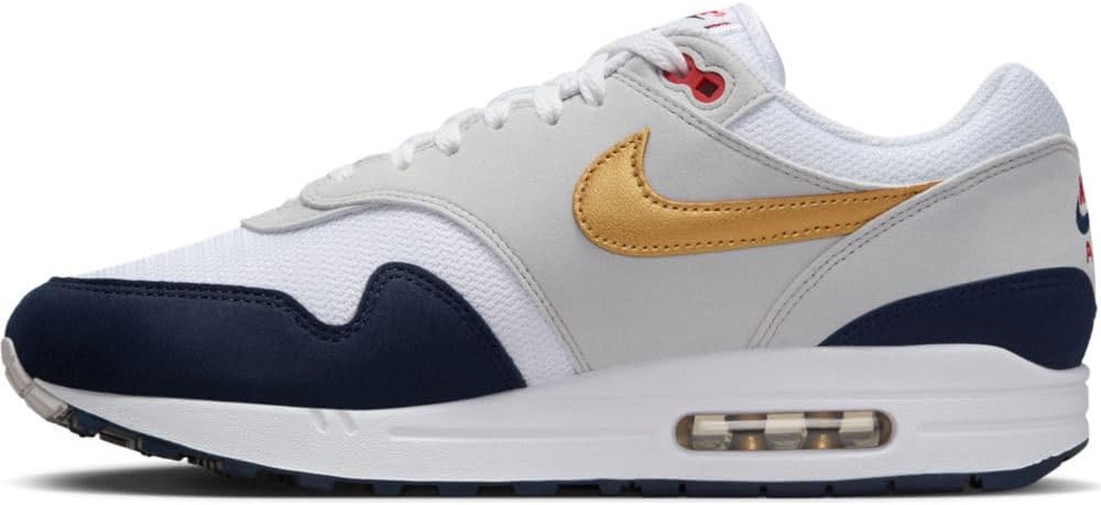 Nike Мужские кроссовки Air Max 1, Obsidian Metallic Gold White — фото 3