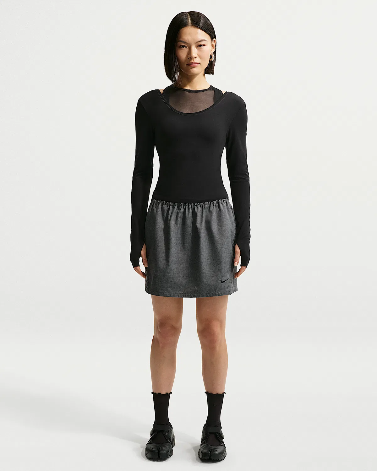 Женская свободная тканая юбка Nike Sportswear, Black/Heather/Black