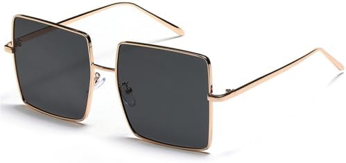 

Солнцезащитные очки в крупной оправе для женщин, модные солнцезащитные очки для мужчин, тонкие солнцезащитные очки для женщин, очки для активного отдыха и путешествий MTZJH, Gold Grey