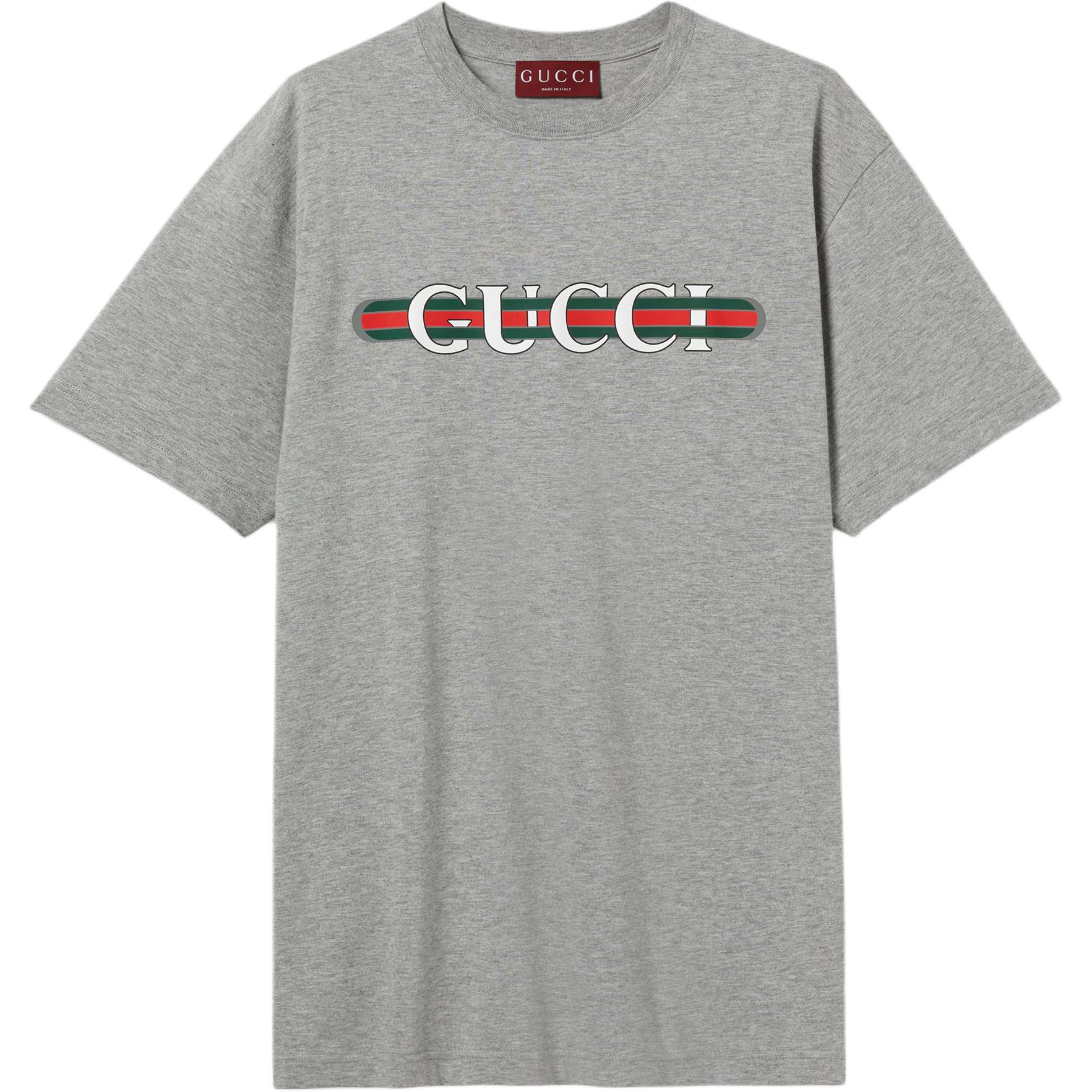 Футболка с принтом логотипа GUCCI, серый — фото 3