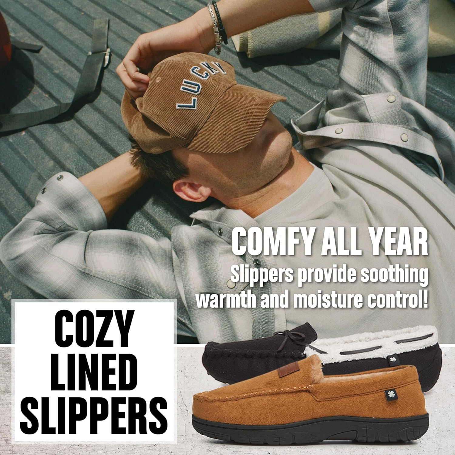 Мужские мокасины Lucky Brand из микрозамши с подкладкой из искусственного шерпа, Tan — фото 2
