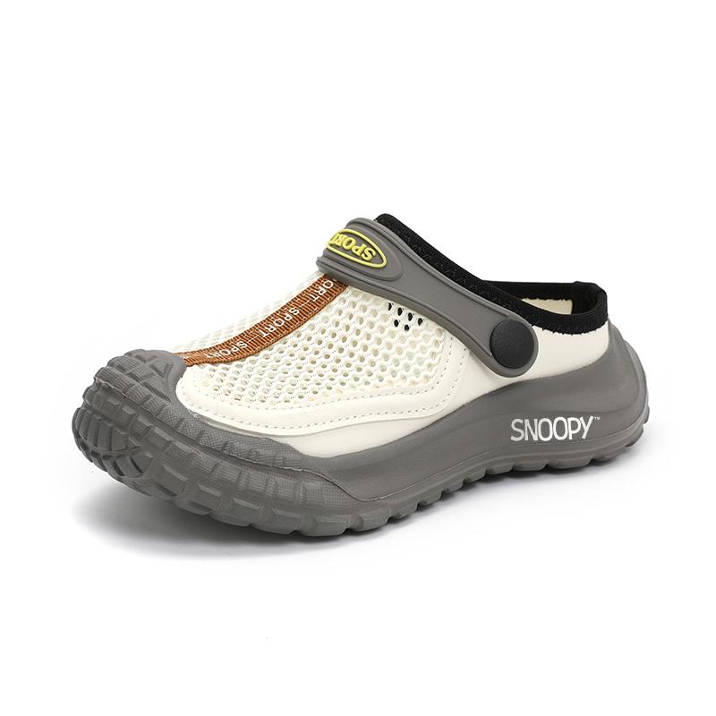 

Детские шлепанцы для улицы с защитой от ударов, износостойкие, дышащие, с отскоком SNOOPY, коричневый