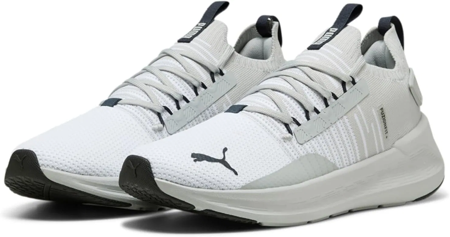 Кроссовки для бега Puma Unisex Softride Symmetry FuzionRoad, Puma White Cool Light Grey Puma Navy