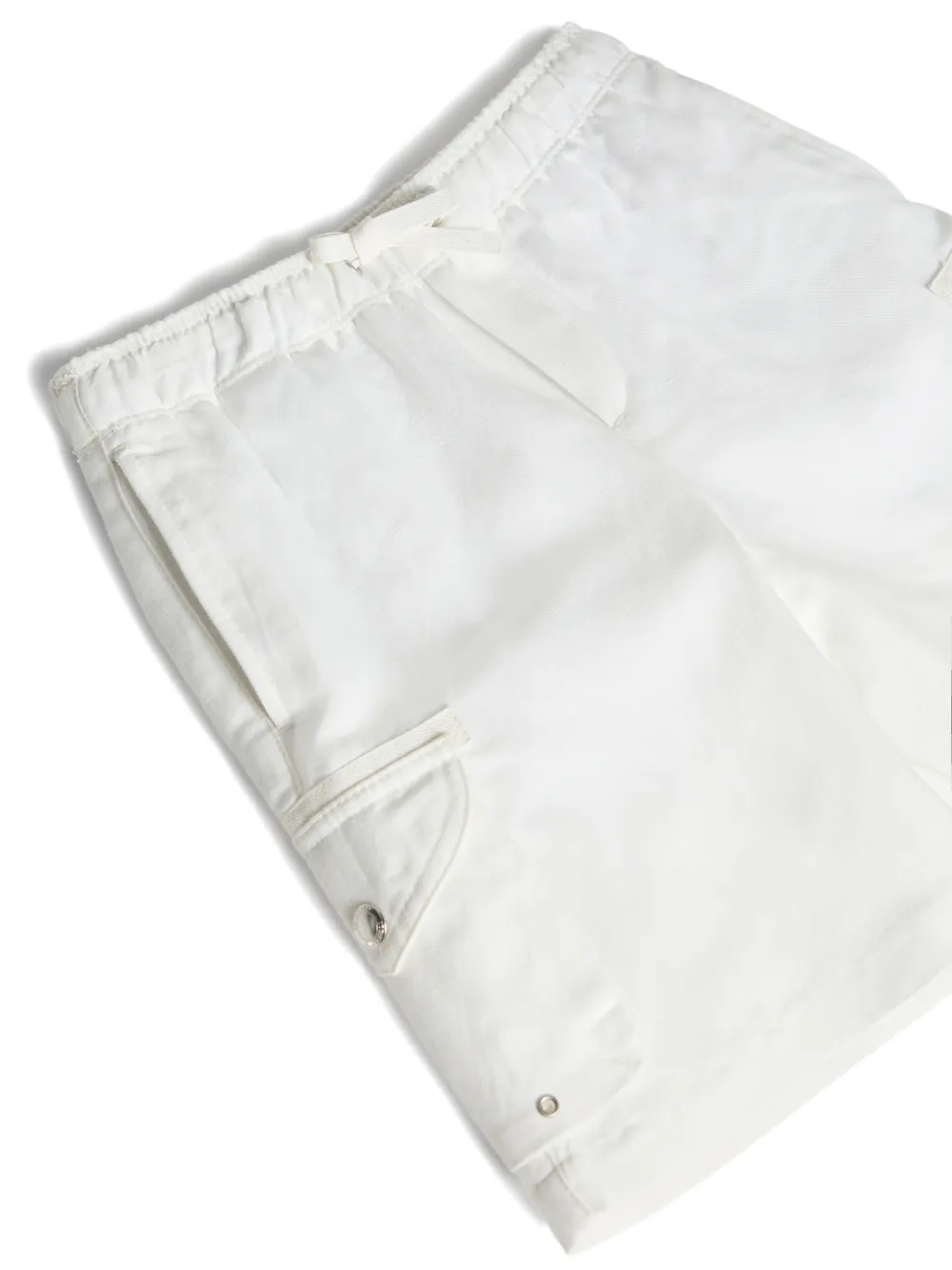 Бермуда-шорты карго на кулиске Brunello Cucinelli Kids, белый — фото 3