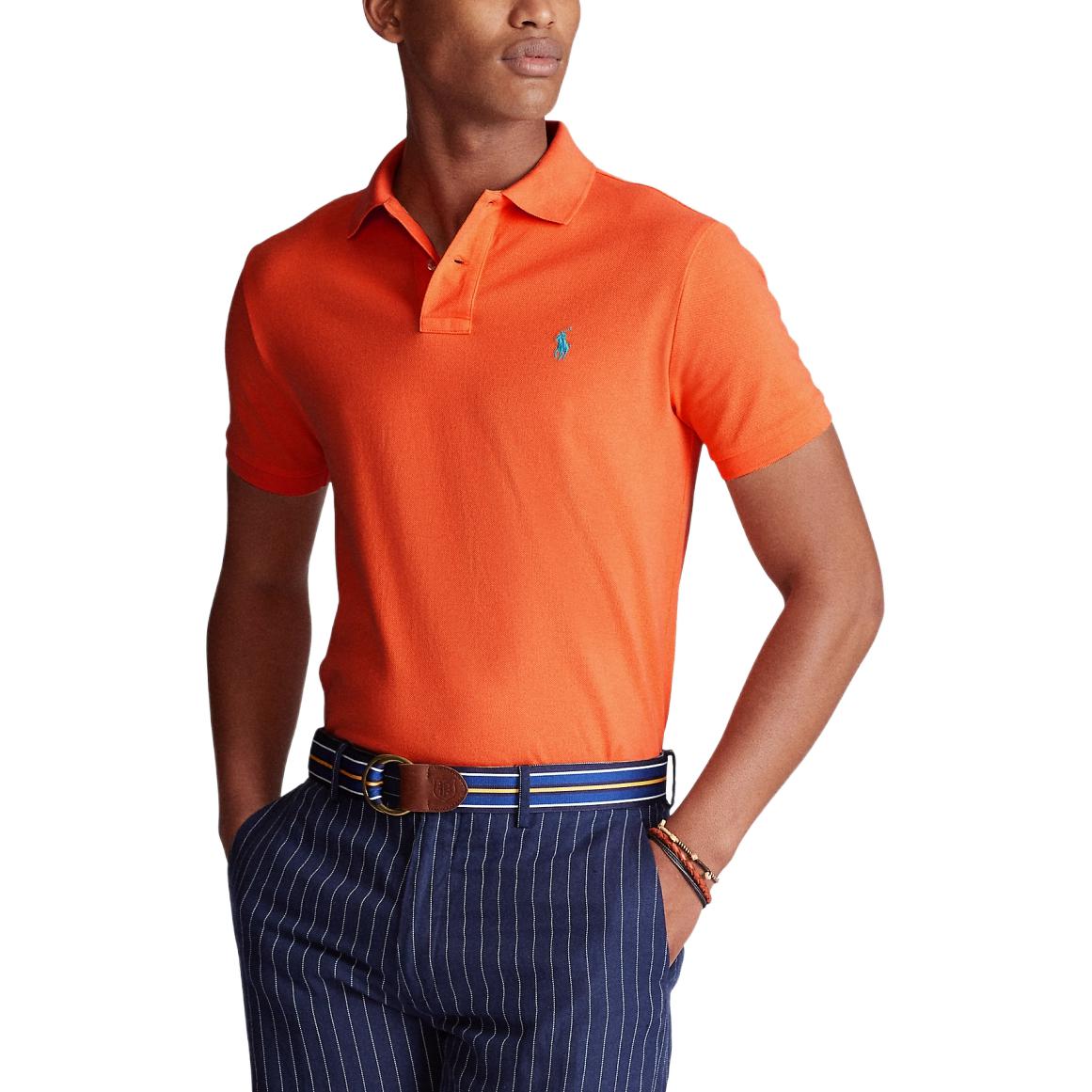 Мужская поло Polo Ralph Lauren, оранжевый — фото 4