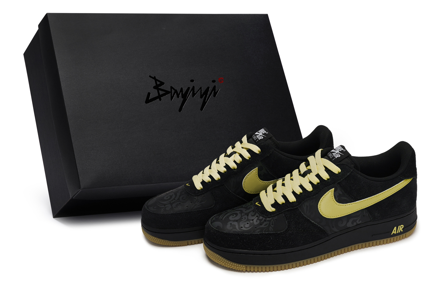 

Nike Кроссовки для скейтбординга Air Force 1 мужские, низкие, черно-желтые